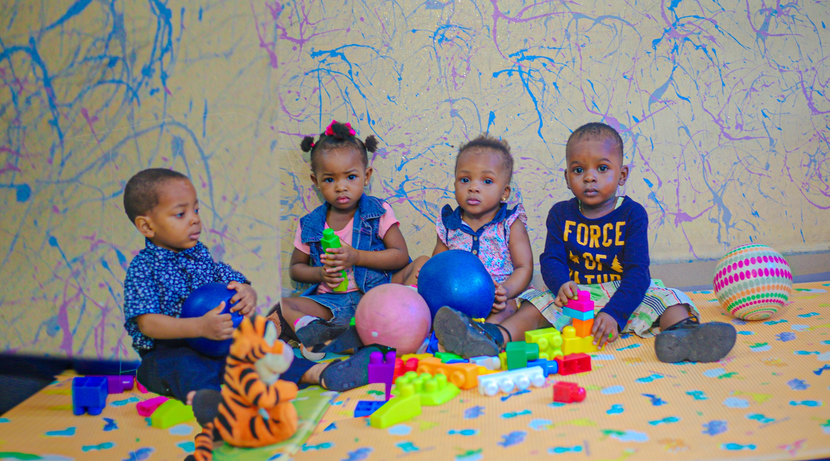 Young children participating in early learning
