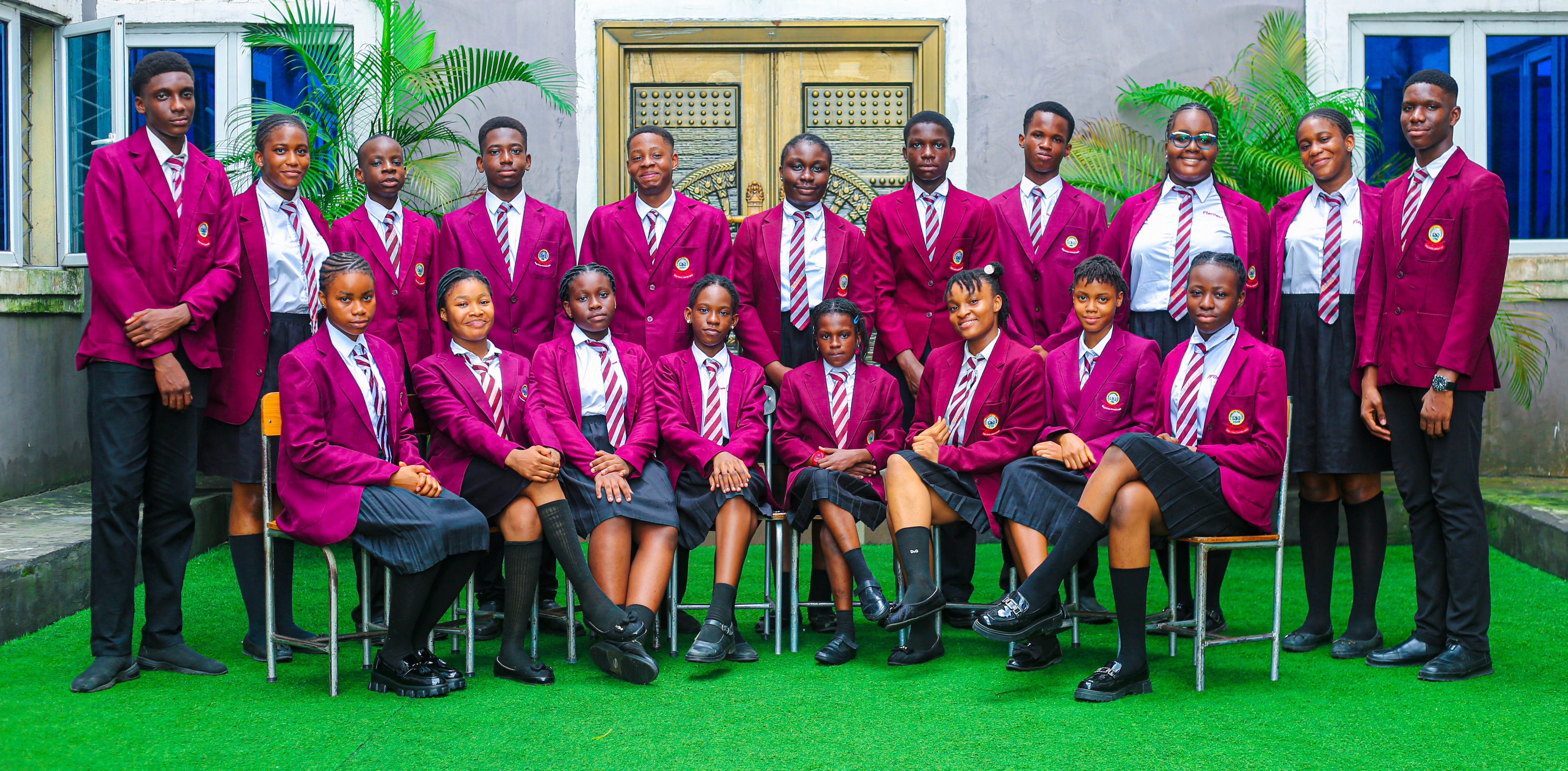 Secondary school students learning together